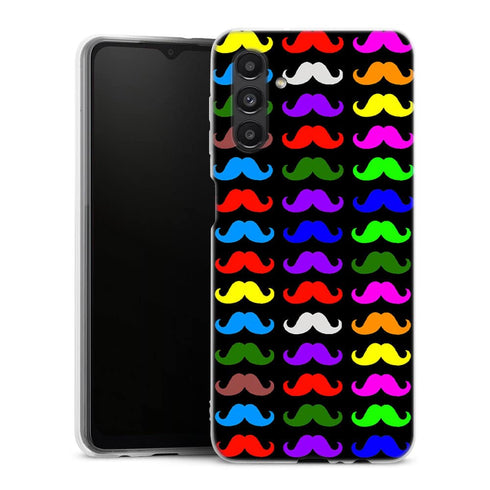 Coque Samsung A04S Moustaches Multicouleurs